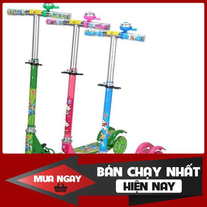 Xe trượt sắt loại đẹp bánh phát sáng - xe trượt scooter (sắt) 3 bánh phát sáng - xe scoter sắt lò xo cho bé