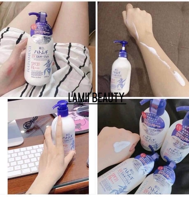 2 loại Sữa dưỡng thể ngày / đêm Hatomugi body milk 250ml và 400ml