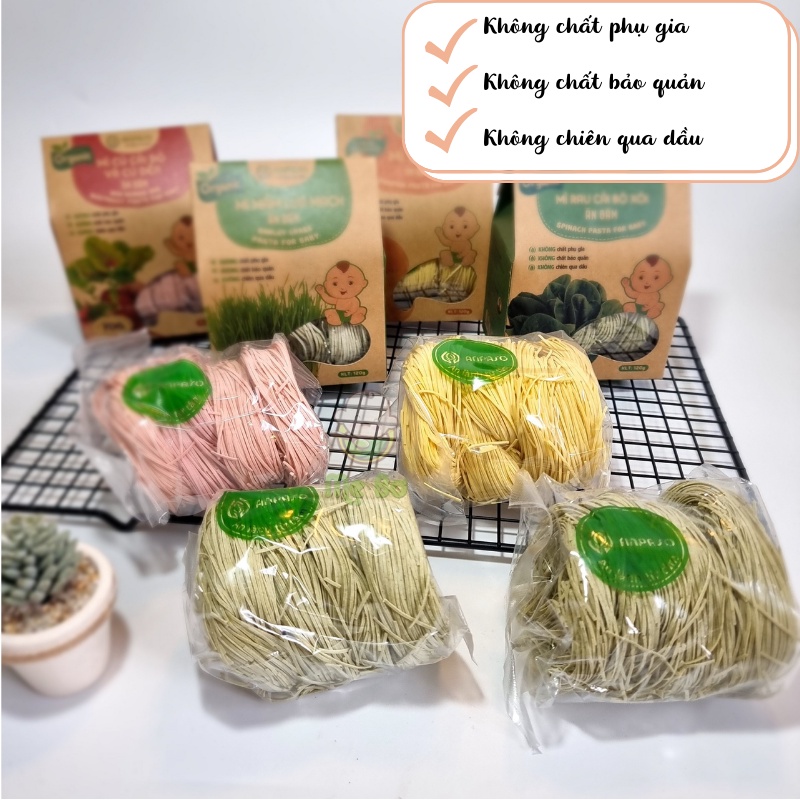 [Anpaso] Mì ăn dặm hữu cơ củ cải đỏ và củ dền cho bé ăn dặm BLW, truyền thống, kiểu Nhật từ 7 tháng tuổi
