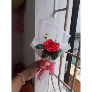 Bó 1 bông hoa hồng giấy mỹ thuật