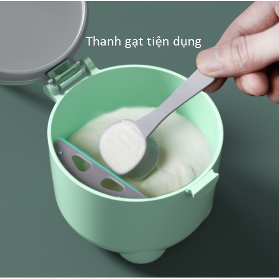 Hộp đựng sữa bột, chia sữa loại 150 gram tặng thìa cao cấp cho bé Bunakids AD47