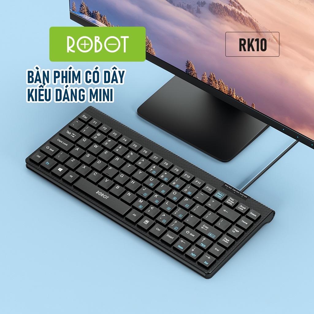 Combo Bàn Phím Và Chuột Có Dây ROBOT RK10 + M120 Thiết Kế Nhỏ Gọn Hàng Chính Hãng Bảo Hành 12 Tháng