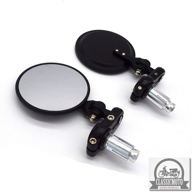 Gương gù tay lái classic gắn Mọi Loại Xe Máy - Kính Gù Tròn (Giá bao gồm 1 Cặp)