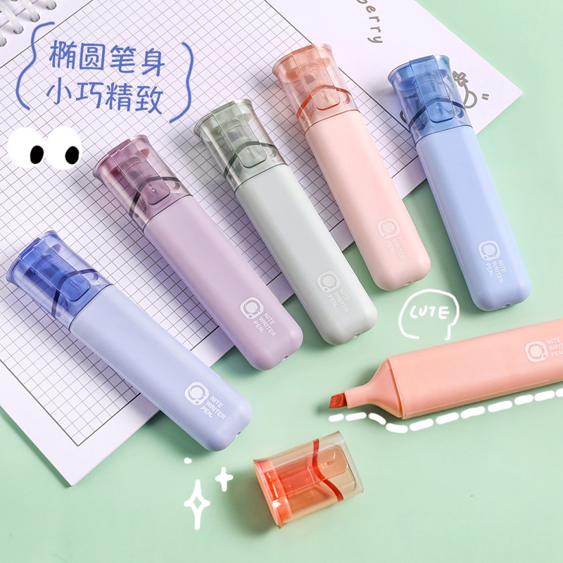 Set 4 Bút Đánh Dấu Đầu Xiên Nhiều Màu Sắc Có Khả Năng Đánh Dấu Bảo Vệ Mắt Cho Học Sinh/Văn Phòng
