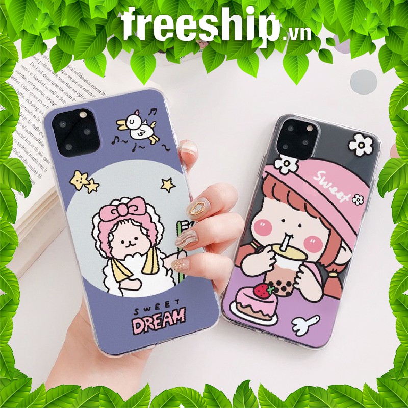 Ốp trong suốt in Sweet Dream ốp điện thoại iphone cho IPhone 11/11Pro/11pro Max X XR XS XS MAX /6 7 8 Plus SE t07
