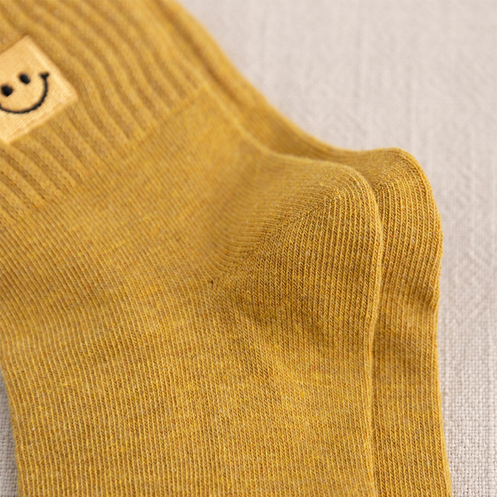Vớ Cotton Mềm Mại Thêu Hình Mặt Cười Thời Trang Dành Cho Nữ
