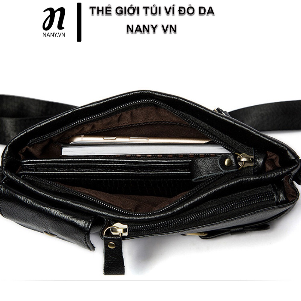 Túi đeo hông Da Bò, Thiết kế Thời Trang, Phong Cách Năng Động T080 - Kèm quà tặng hấp dẫn
