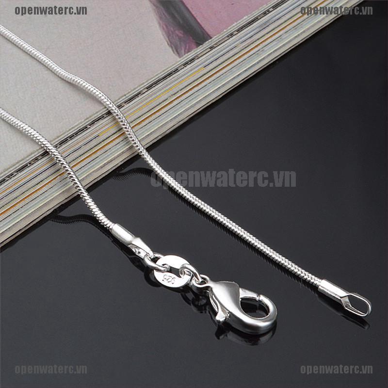 Vòng cổ Mạ Bạc 925 1mm 16 &quot;18&quot; 20 &quot;22&quot; Thời Trang