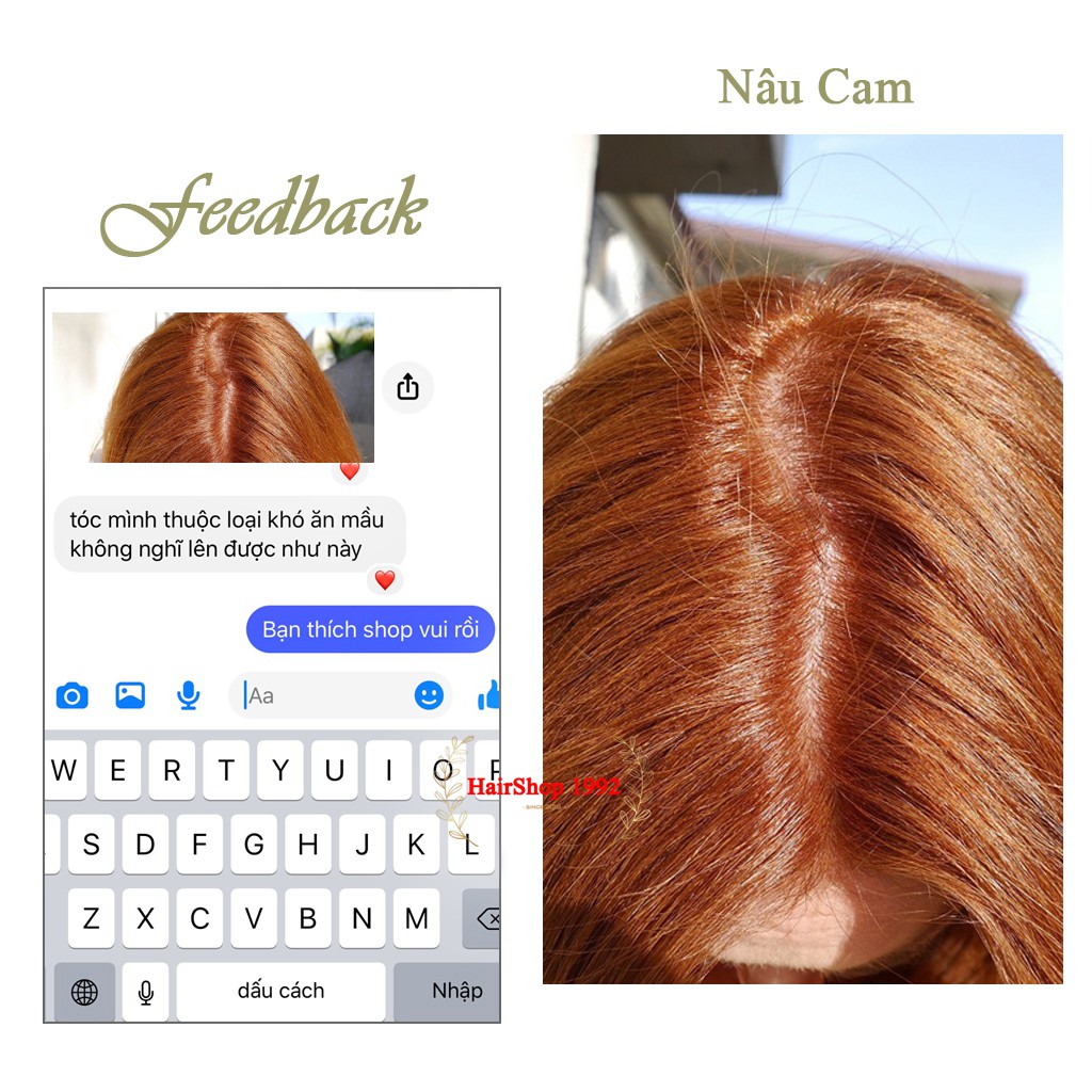 Thuốc Nhuộm Tóc Màu Nâu Cam Ngọt ( Tặng Trợ Nhuộm ) Lên Từ Level 5 - 6