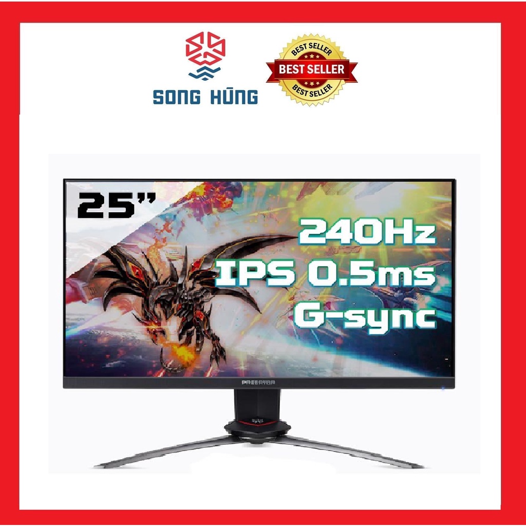 Màn hình Acer Predator XB253QGX (25 inch/FHD/IPS/240Hz/0.5 ms/400 nits/HDMI+DP+USB 3.0/GSync)