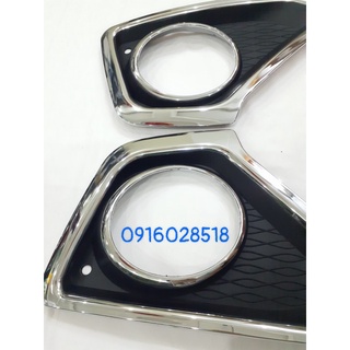 Bộ 2 ốp viền đèn gầm trước, ốp đèn sương mù hyundai i10 2014 2015 2016 xi mạ crom