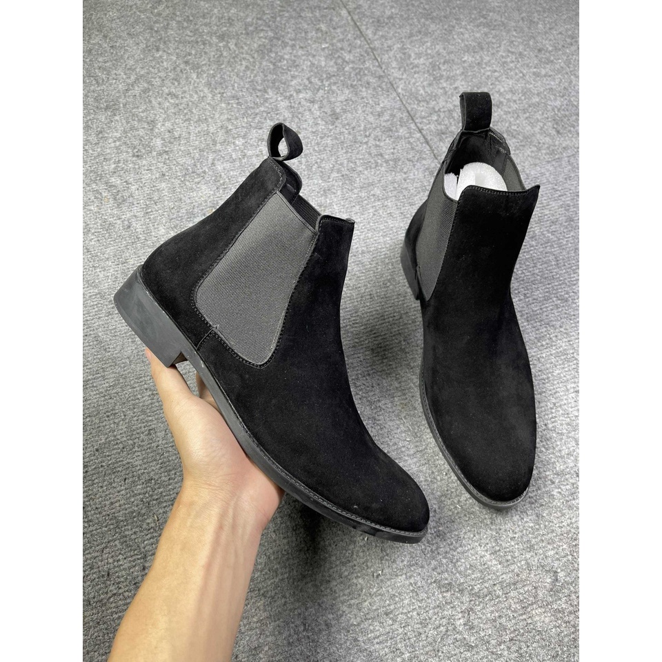 Giày Chelsea boost nam da lộn, giày công sở nam cáo cấp