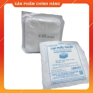 GẠC PHẪU THUẬT 10CM X 10 CM X 8 LỚP(túi 10 gói)