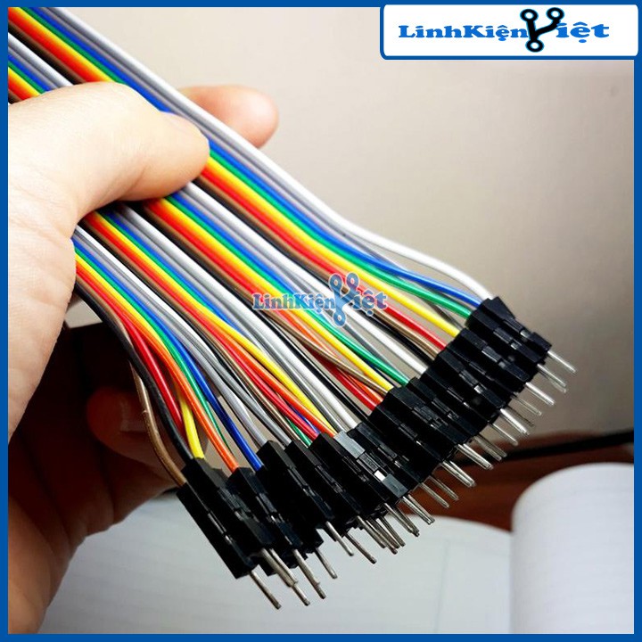 Dây Nối 40P 7 Màu Dài 10Cm ( 2 Đầu Đực Đực )