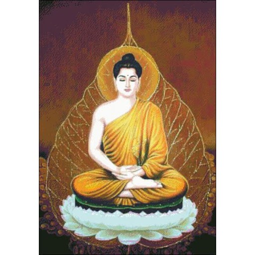 Tranh thêu Đức Phật Thích Ca Mâu Ni LV3398  - kích thước: 43 * 59cm. (TRANH CHƯA LÀM)