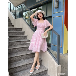 Đầm xếp ly ngực trơn tiểu thư phong cách Hàn Quốc DA0388