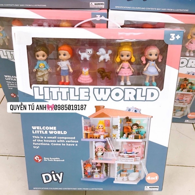 Bộ nhà búp bê Little World 3 tầng 4in1