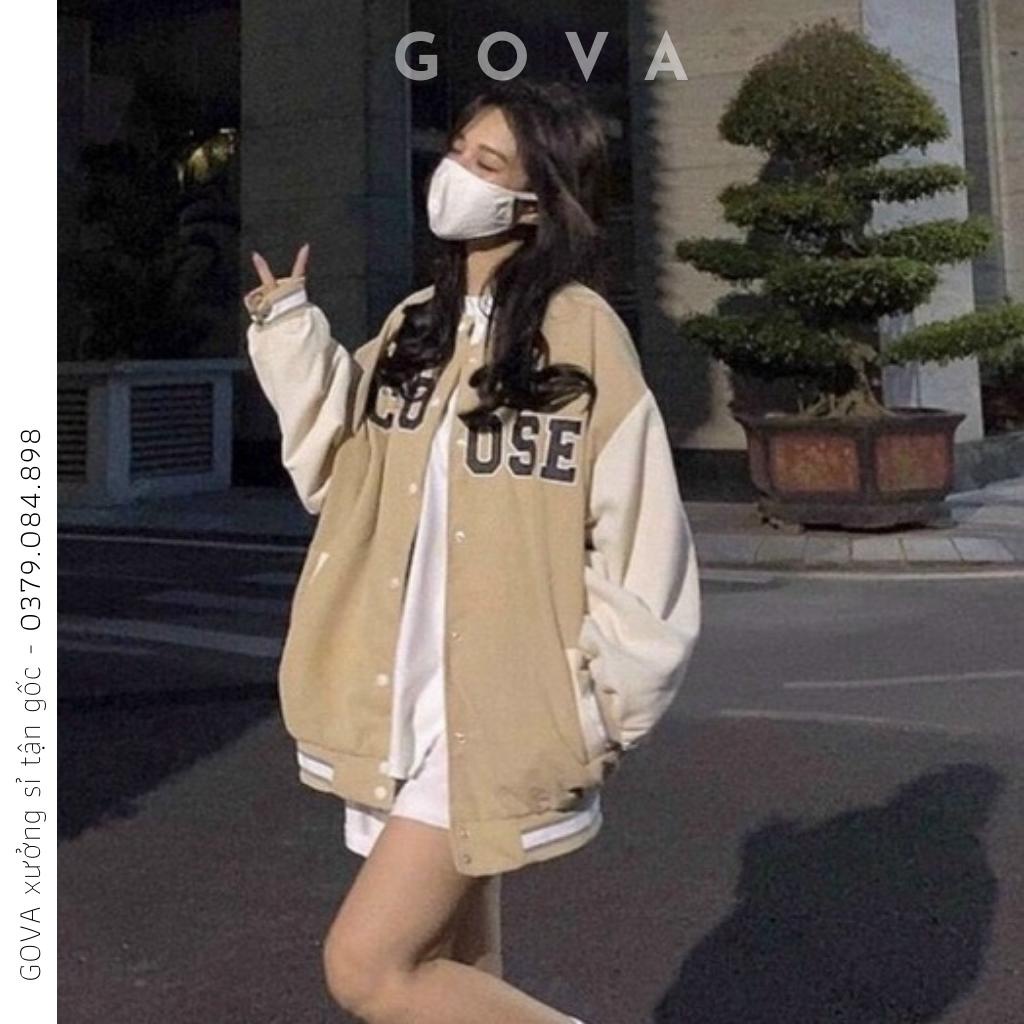 Áo Bomber Nhung Gân CHOOSE form rộng ulzzang áo khoác Nhung nam nữ cực đẹp GOVA