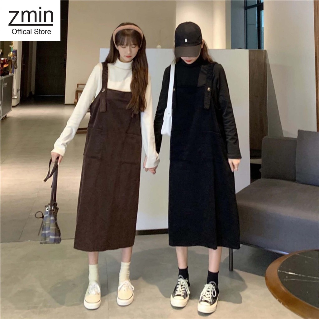 Yếm nhung dáng dài ulzzang, chất liệu nhung tăm-A004