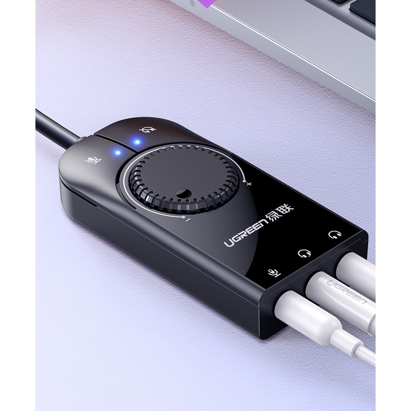 [Mã ELHACE giảm 4% đơn 300K] USB Sound 3.5mm Loa &amp; Mic Có Volume control UGREEN 40964 - Hàng Chính Hãng