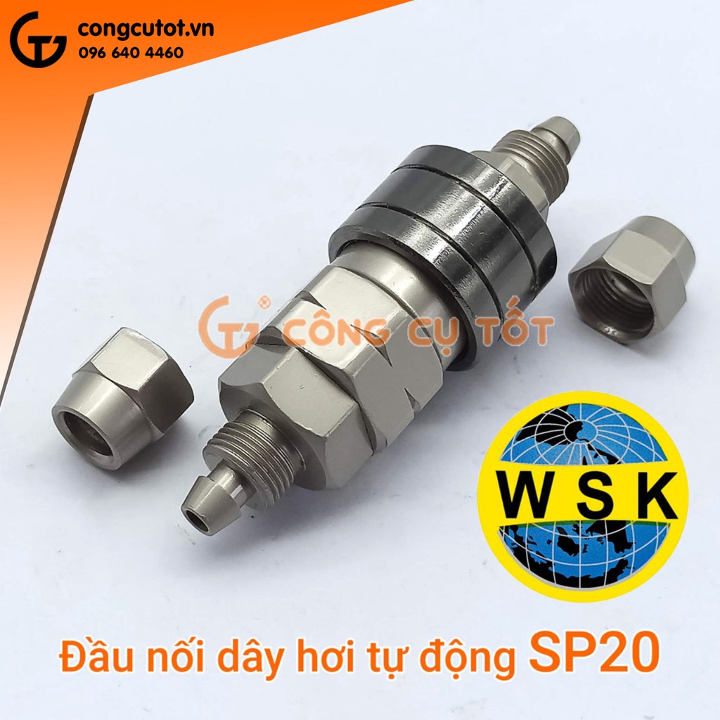 Đầu nối hơi tự động xiết dây 8 ly WASAKI Nhật