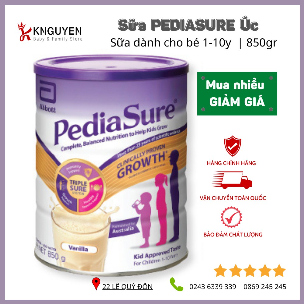 Sữa PediaSure nắp tím Úc (850gr) [Hàng có sẵn]