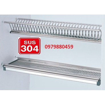 Kệ chén 2 tầng cao cấp âm tủ HIGOLD inox 304, tủ 600mm (D250 x W765 x H100mm+45mm) , bảo hành 05 năm