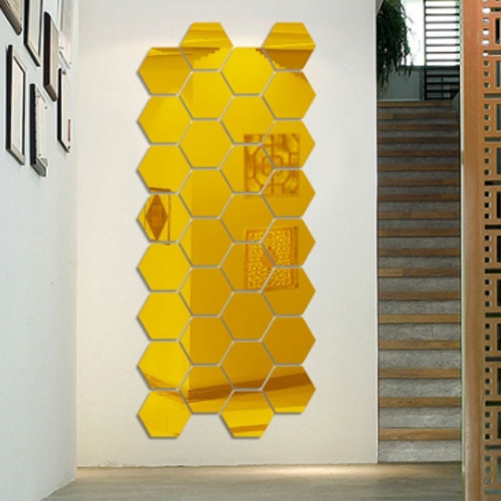 Sticker Dán Tường Họa Tiết Hình Học 3D Hiệu Ứng Gương Dễ Dàng Tháo Gỡ | BigBuy360 - bigbuy360.vn