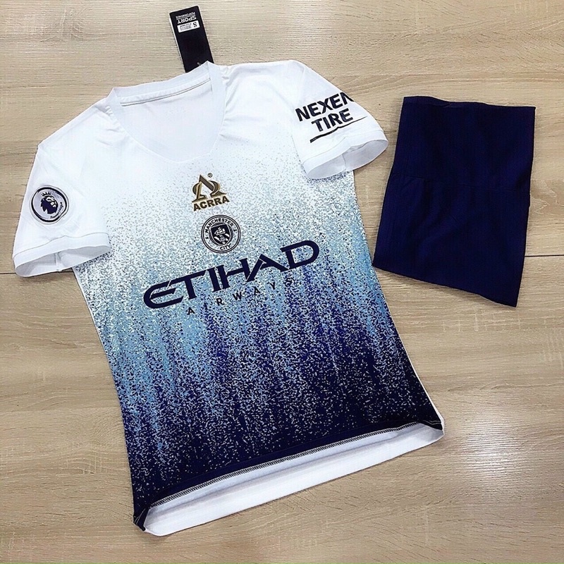 Áo bóng đá MC, bộ áo đá bóng manchester city thun thái