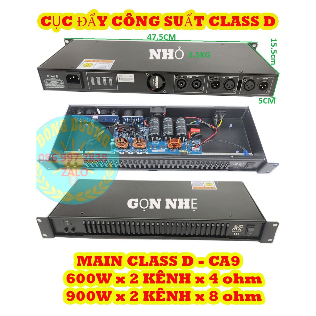 [Mã ELHACE giảm 4% đơn 300K] MAIN CLASS D CA9 - 2 KÊNH X 600W - CỤC ĐẨY CÔNG SUẤT - KÉO TỐT THÙNG LOA COIL 76