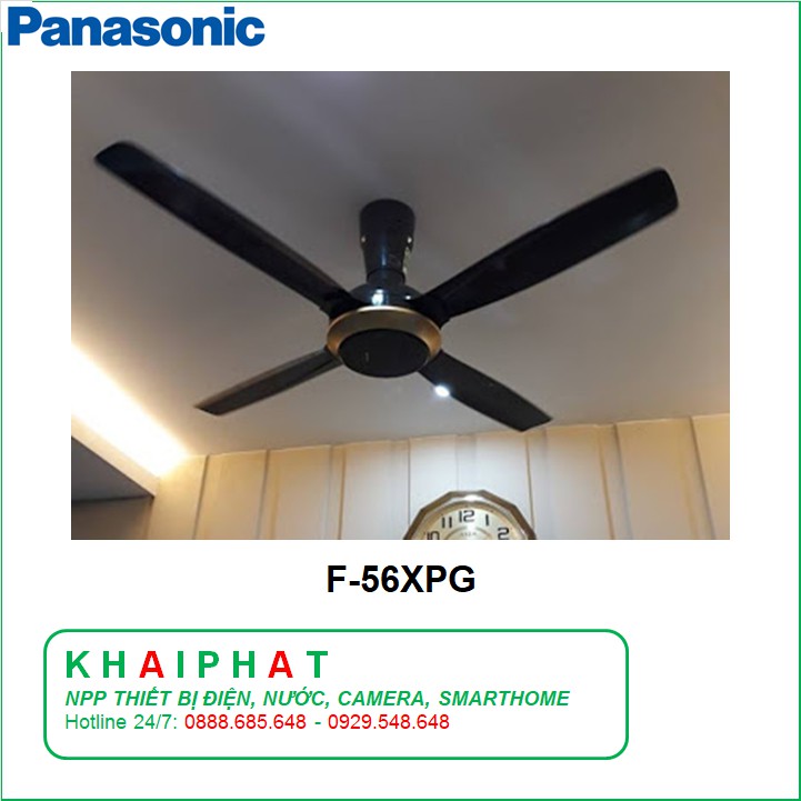 PANASONIC QUẠT TRẦN  4 CÁNH F-56XPG (màu đen), F-56XPG-W (màu trắng) ĐƯỜNG KÍNH 140cm - KHẢI PHÁT ELECTRIC