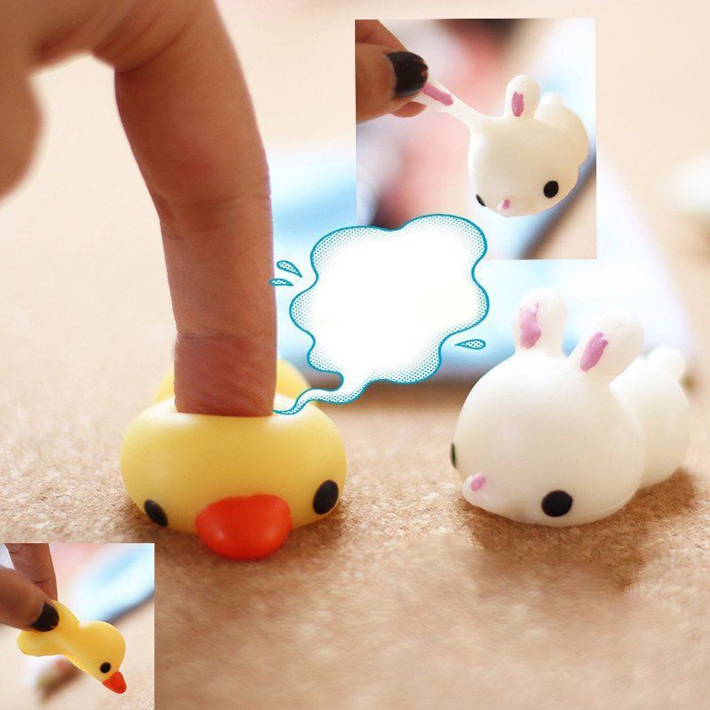 Đồ Chơi Squishy Bóp Tay Mềm Hình Con Thỏ Gà Dễ Thương Giúp Giảm Stress