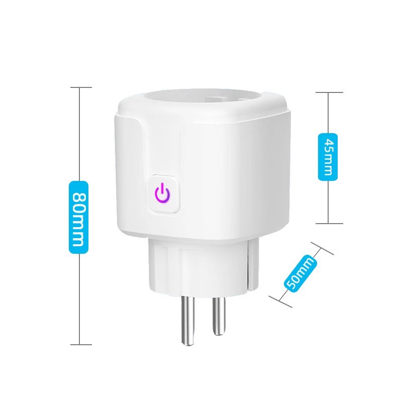 Ổ cắm tuya wifi đo điện tiêu thụ tròn, Ổ cắm thông minh wifi