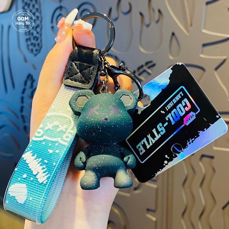 Móc khóa gấu Hàn Quốc, móc treo trên balo, túi xách siêu dễ thương - BEAR-KEY-002( Tuyển Sỉ)
