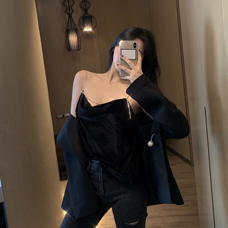 (HÀNG CÓ SẴN) Áo 2s cổ V viền dây đá sang trọng | BigBuy360 - bigbuy360.vn