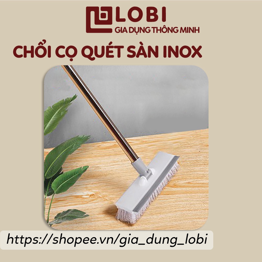 Chổi cọ nhà tắm, cọ sàn, gạt kính cán dài 2in1 siêu đa năng - cây cọ sàn nhà tắm