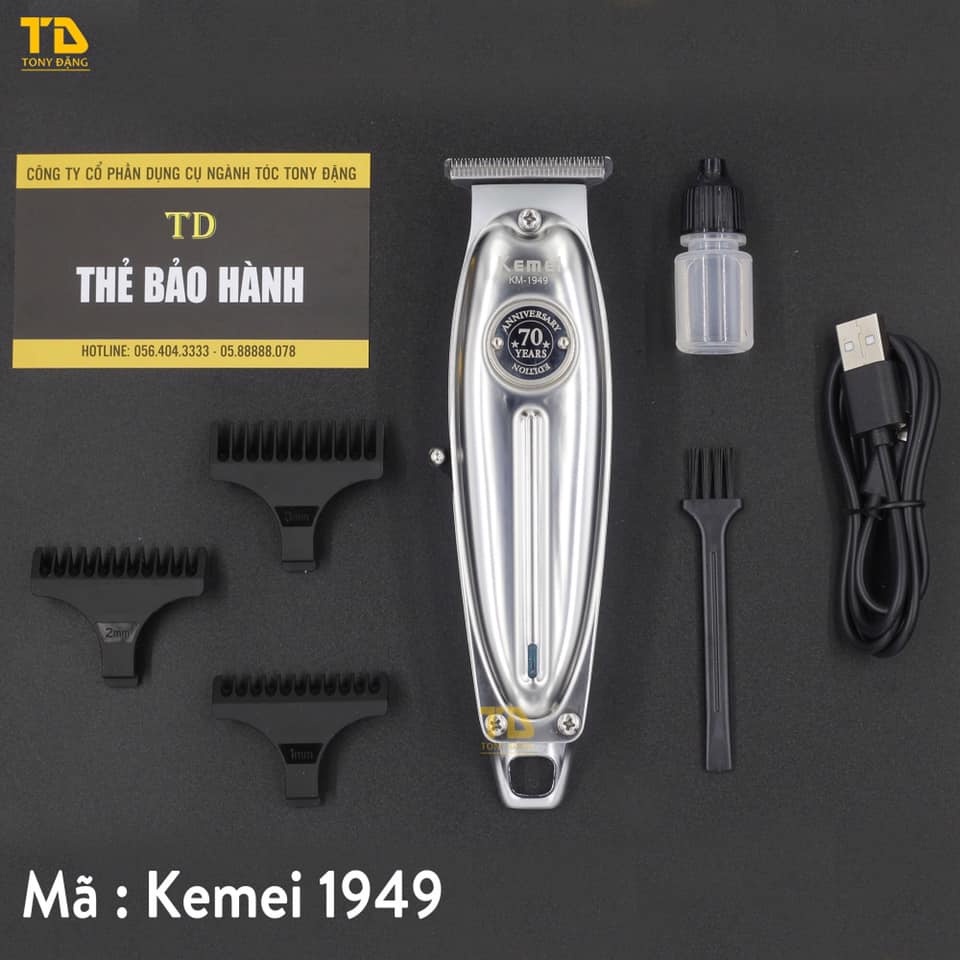Tông đơ cắt tóc Kemei 1977 + Chấn viền 1949 - Đã Mài Chuốt - Tặng Kèm Lược