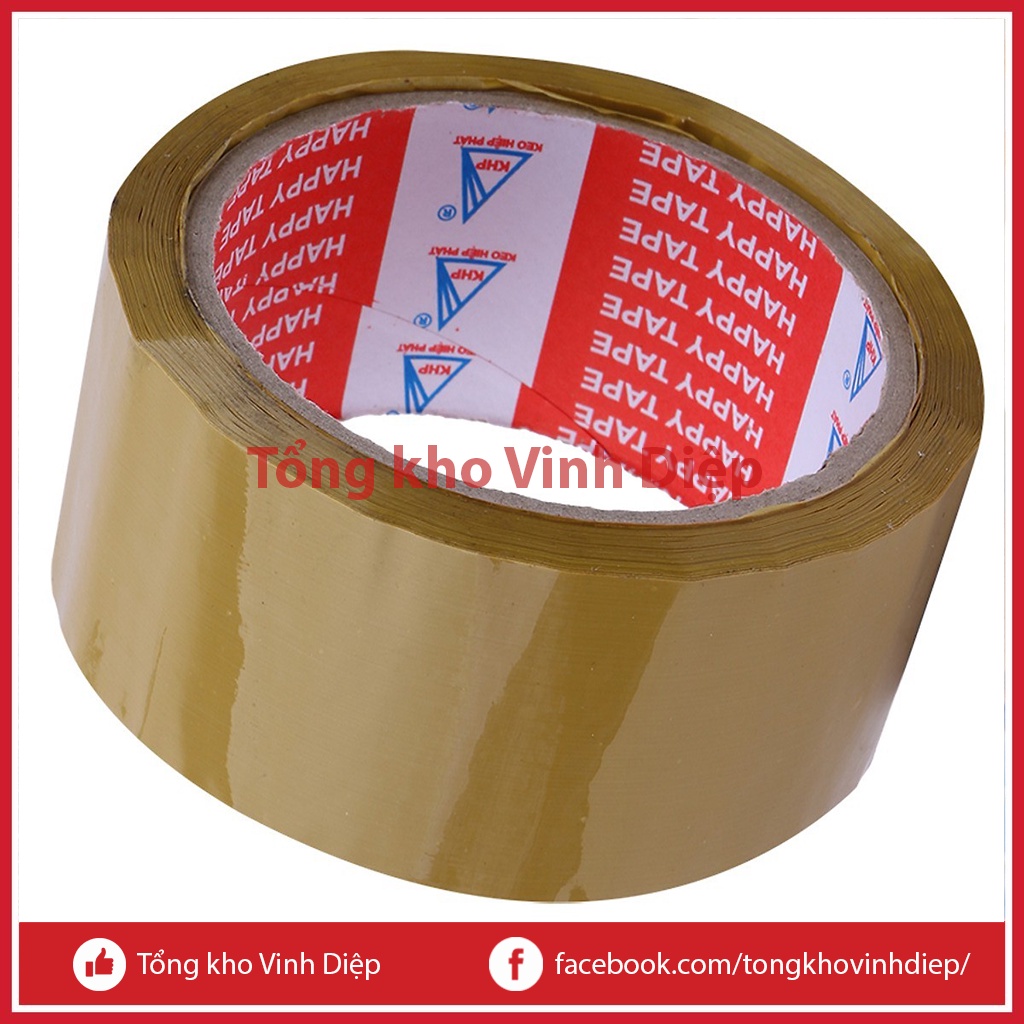 01 cuộn băng dính 170gr lõi giấy mỏng 3mm siêu tiết kiệm, 3 màu trong suốt, vàng chanh, nâu