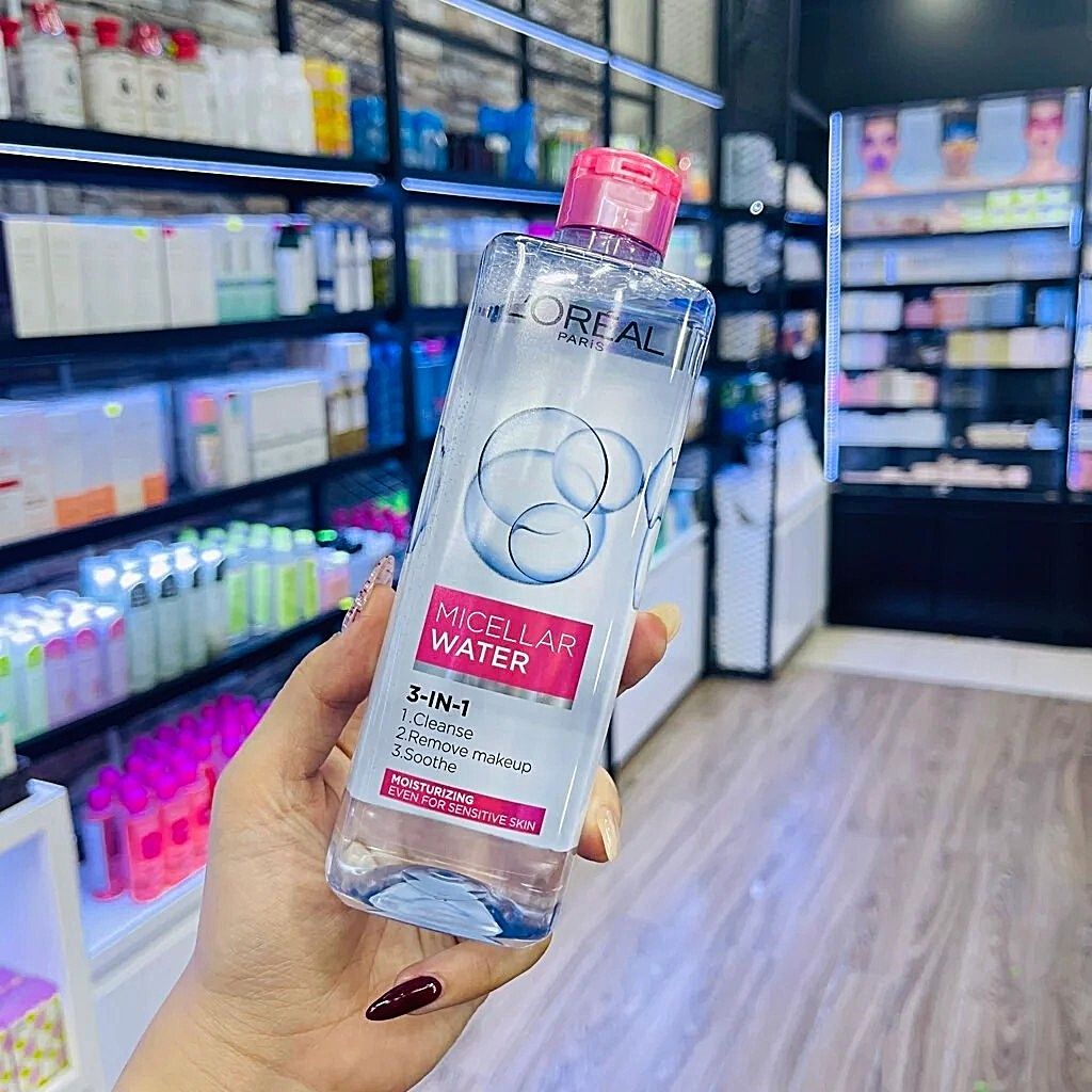 Nước Tẩy Trang L'Oreal Paris Cho Mọi Loại Da 3-in-1 Loreal Micellar Water-Moisturizing,Màu Hồng 95Ml