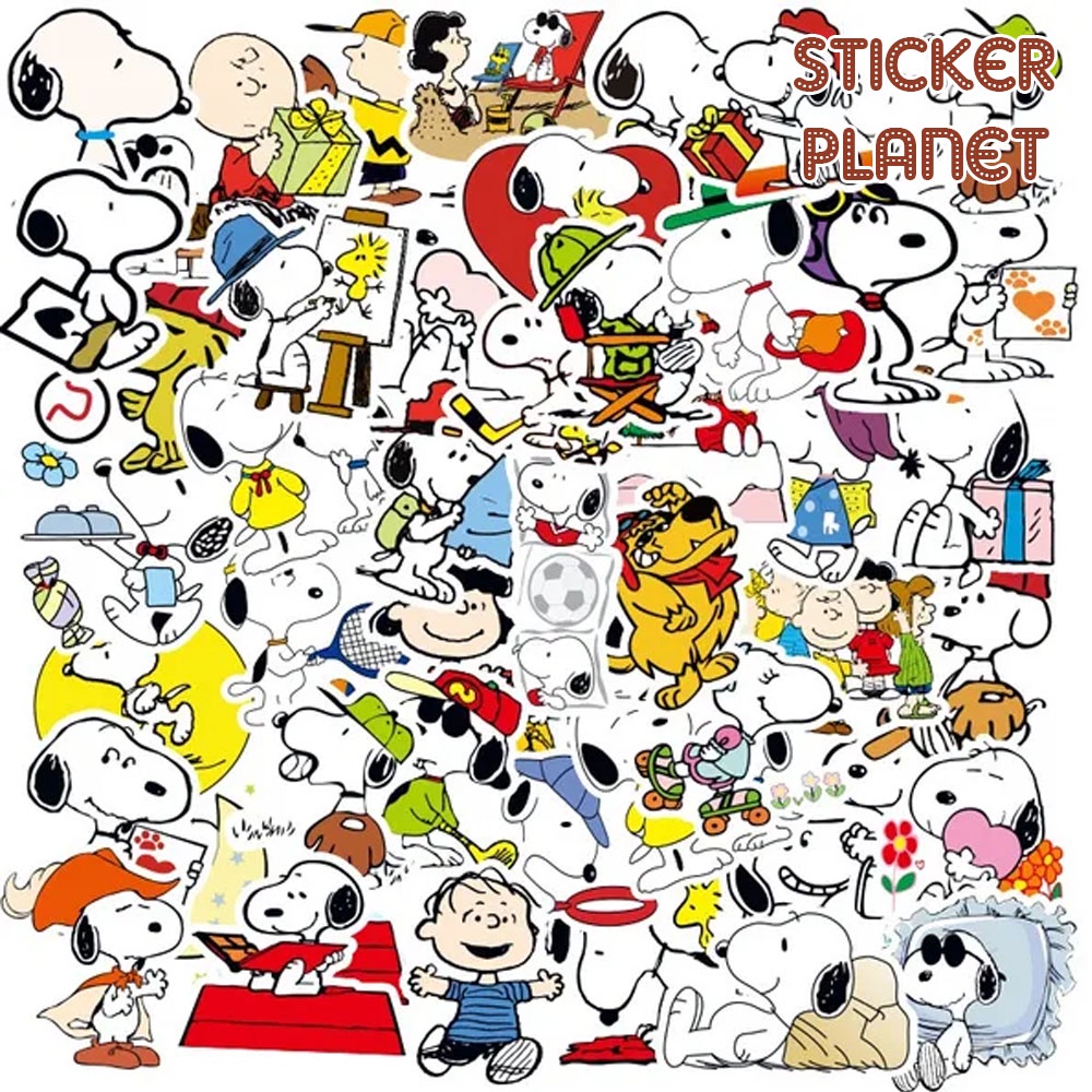 Sticker hình dán cao cấp chủ đề Snoopy dán mũ bảo hiểm, dán Laptop, ván trượt,...