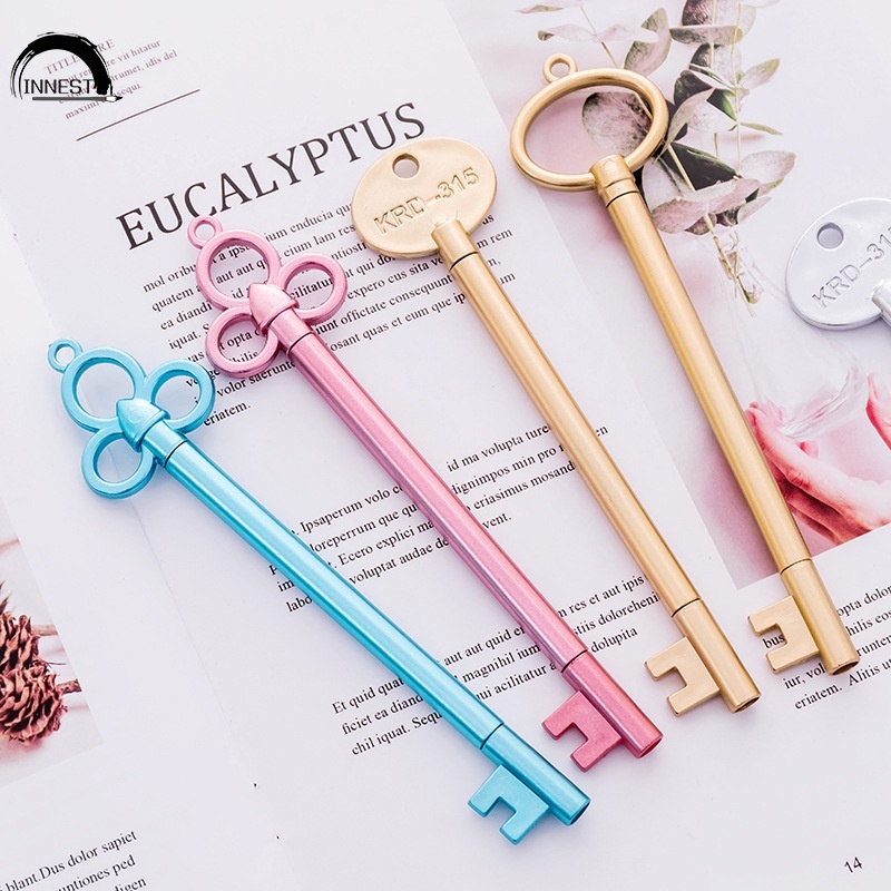 Bút mực gel ngòi 0.38mm hình chìa khóa nhiều màu phong cách thời trang cổ điển