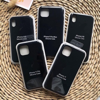 Ốp điện thoại silicon dẻo màu đen cho iPhone 13 12 11 Pro Max X XR XS MAX 6 6s 7 8 Plus SE 2020 12 Mini