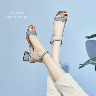 Sandal G20 oder quai mảnh gót vuông thời trang