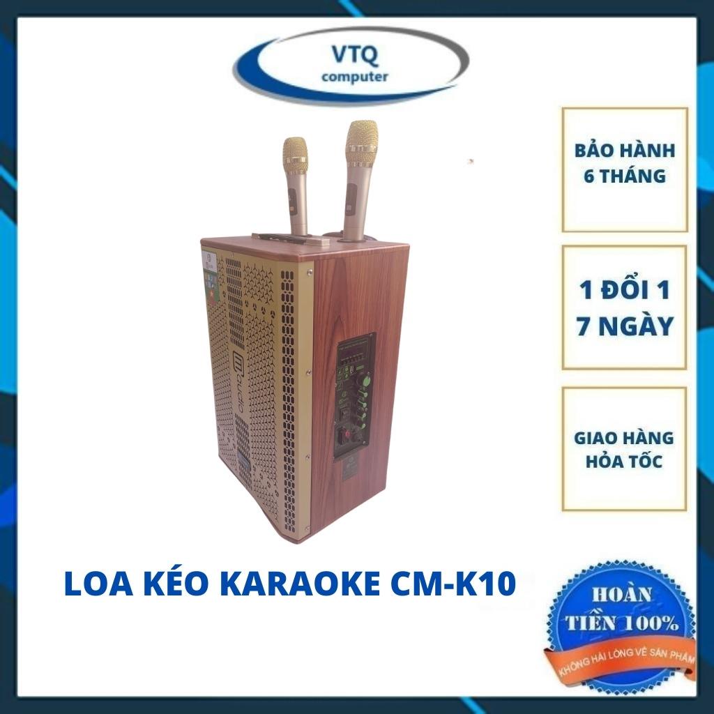 Loa kéo Bluetooth kraoke CM-K10 bass20 công suất lớn tặng kèm 2 micro