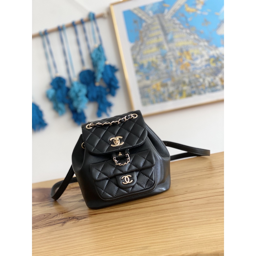 Ba lô nữ da thật thời trang cao cấp 𝘾𝙝𝙖𝙣𝙚𝙡 𝘾𝙝𝙖𝙣n𝙚𝙡 CN phong cách thời thượng, nữ tính