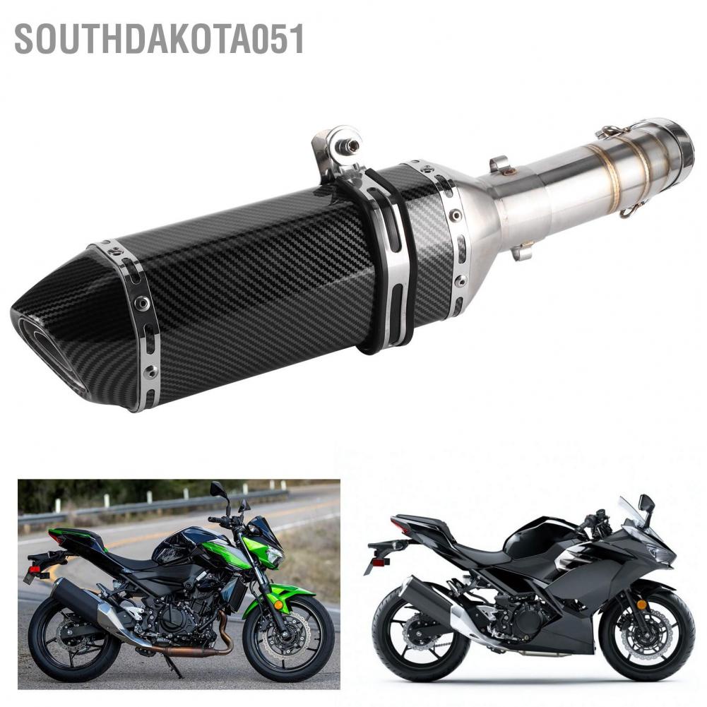 Bộ Ống xả giữa + sau sợi carbon giảm thanh với DB Killer Fit cho xe máy Kawasaki Ninja 400 Z400 2018‑2020