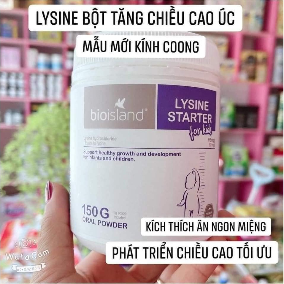 Lysine bột tăng khả năng hấp thụ canxi và chiều cao cho trẻ từ 7 tháng tuổi Bio Island Úc