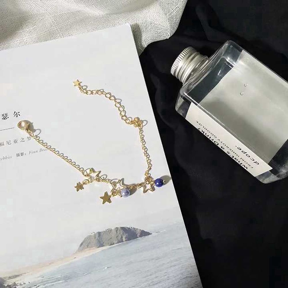 Vòng đeo tay mạ vàng kiểu dáng đơn giản xinh xắn cho nữ