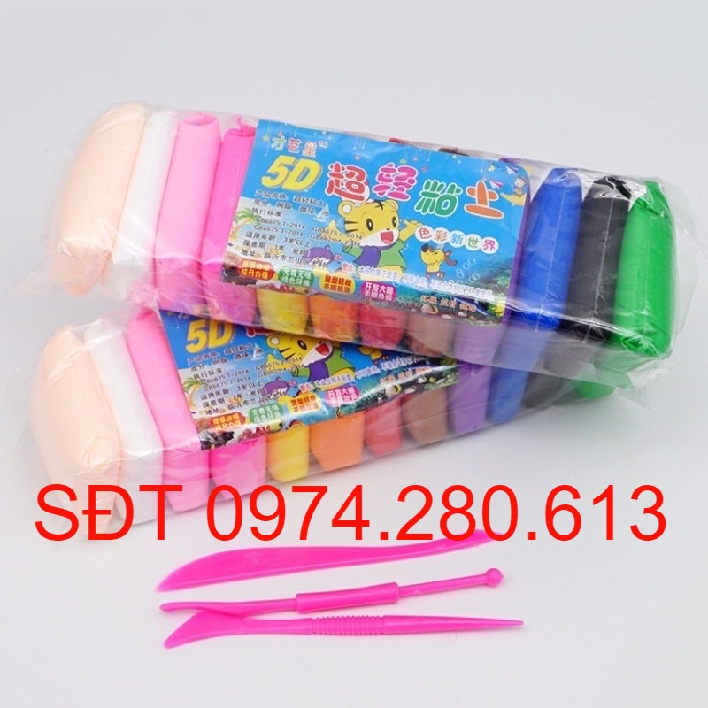 Đất Nặn Tự Khô 12 màu Làm Slime
