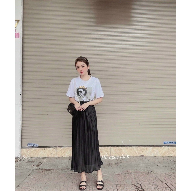 SET ÁO PHÔNG HÌNH MIX CHÂN VÁY XẾP LY DÁNG DÀI | BigBuy360 - bigbuy360.vn